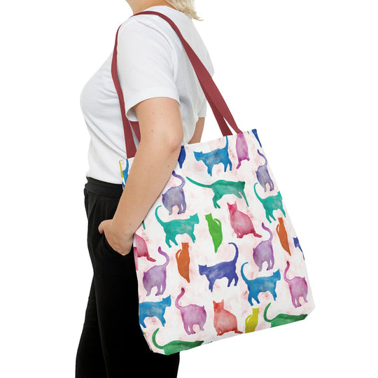 Watercolor Whiskers – Cat Pattern Tote Bag Bags Printify