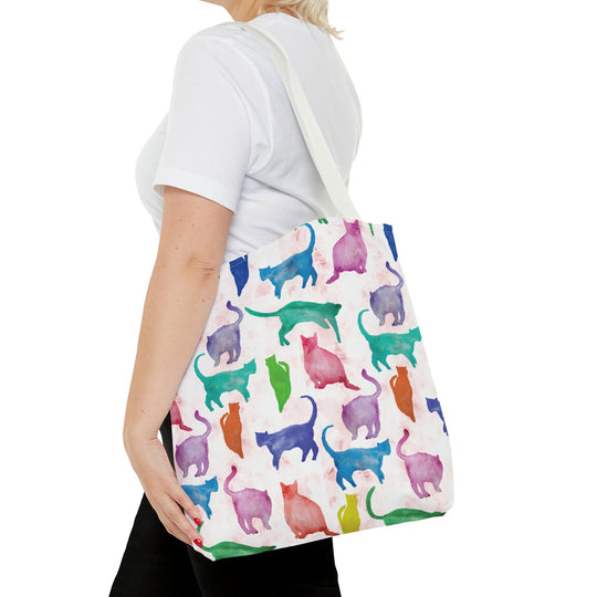 Watercolor Whiskers – Cat Pattern Tote Bag Bags Printify