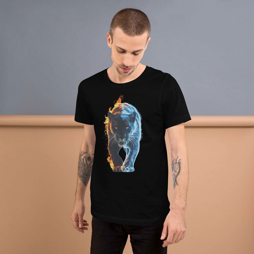 Ice & Fire: Panther Graphic Tee T-Shirt Printify