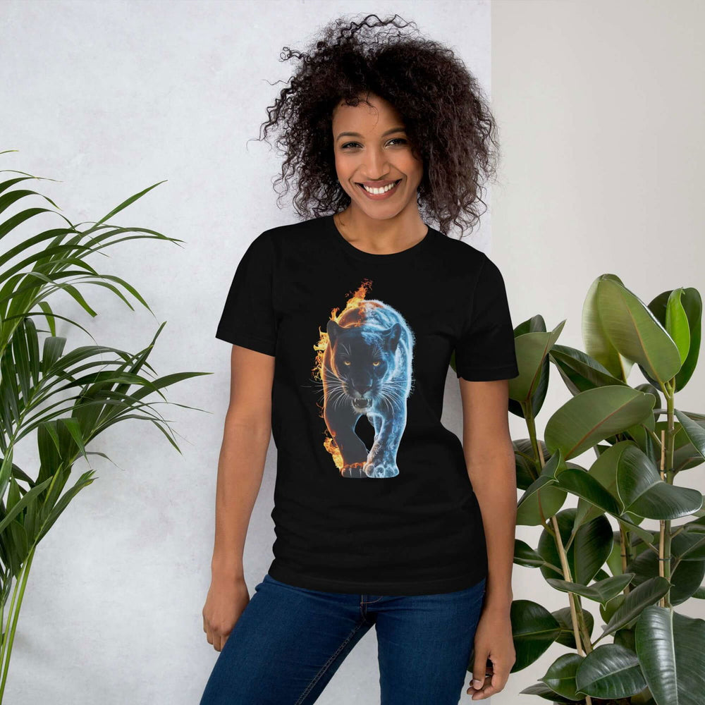 Ice & Fire: Panther Graphic Tee T-Shirt Printify