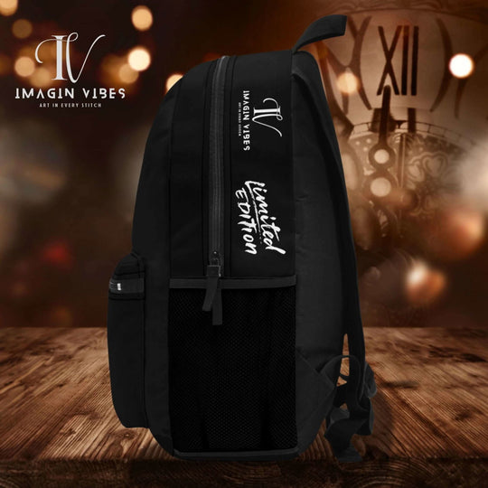 Black Backpack - Angel Embrace Limited Edition Backpack with Spiritual Love Message Bags Printify