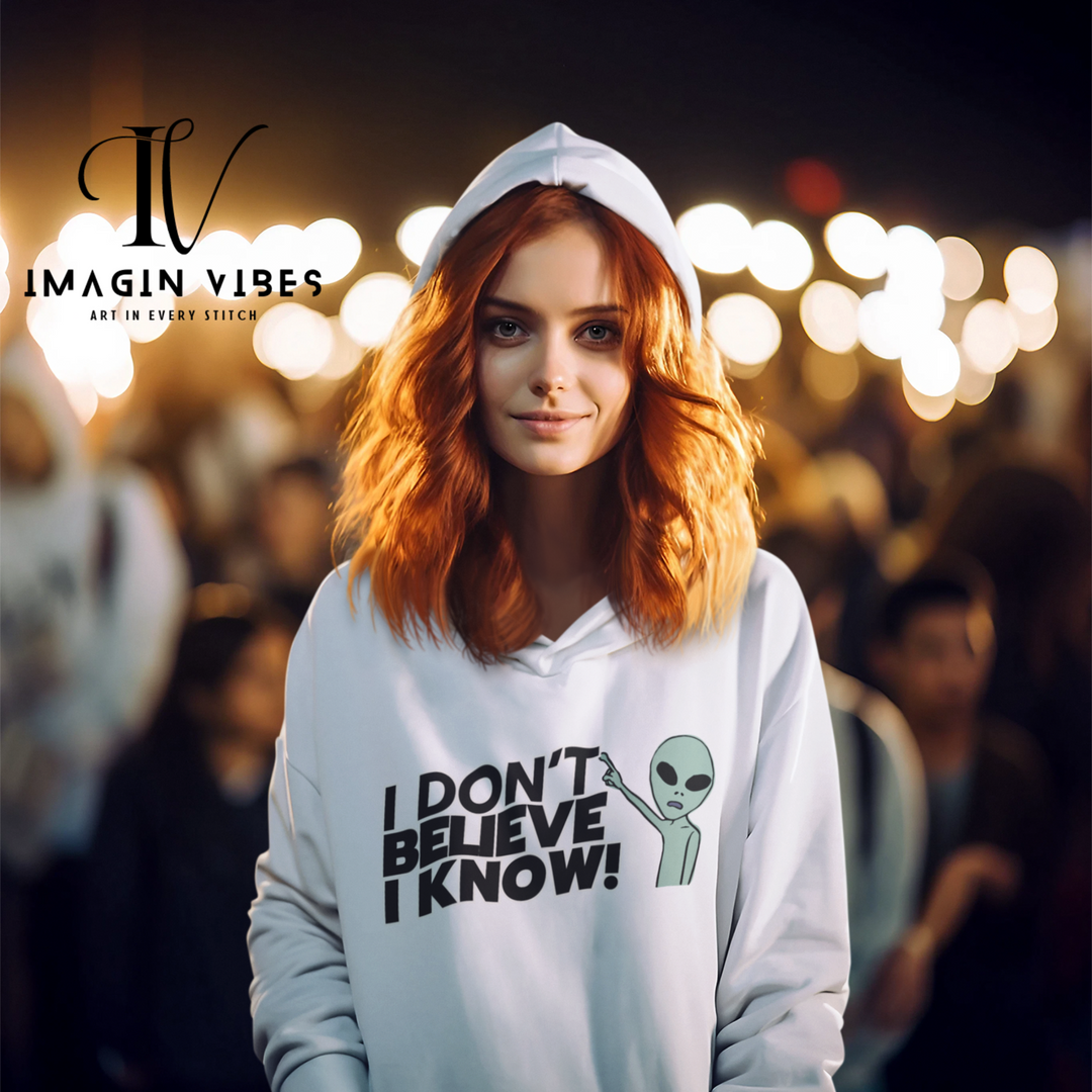 ImaginVibes: Cosmic Truths: Double-Sided UFO Hoodie Hoodie Printify