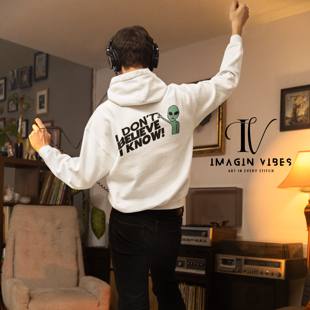 ImaginVibes: Cosmic Truths: Double-Sided UFO Hoodie Hoodie Printify