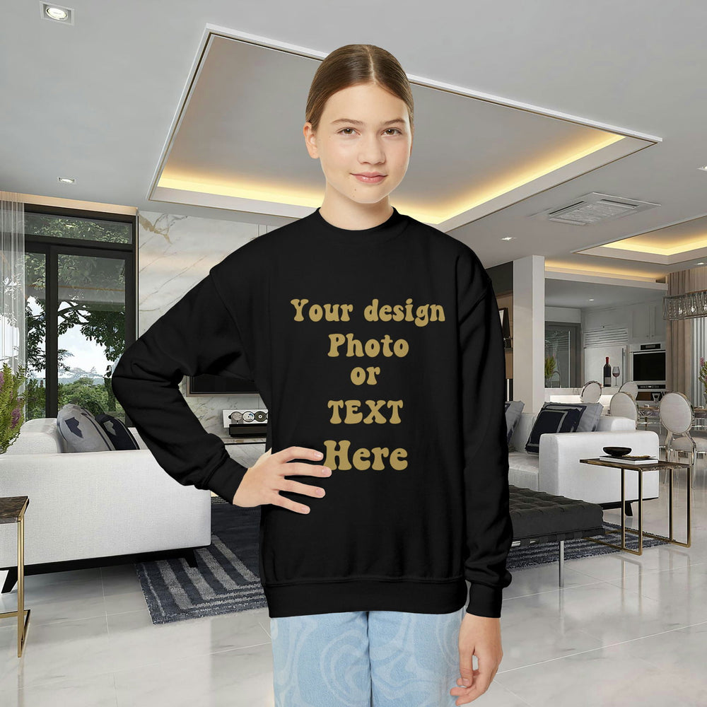 Imagin Vibes: Custom Youth Crew Kids clothes Printify Black XS