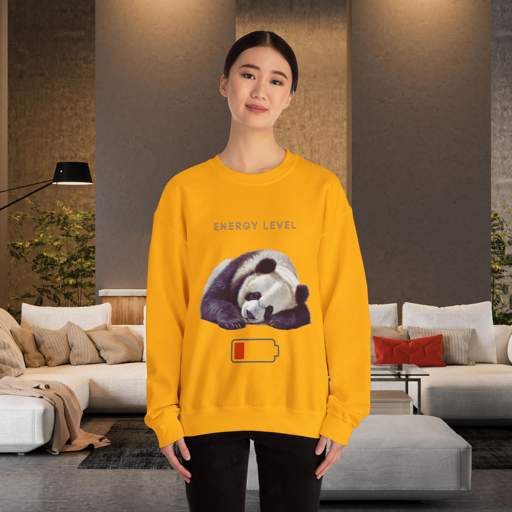 Imagin Vibes: Energy Level Panda Sweatshirt Sweatshirt Printify