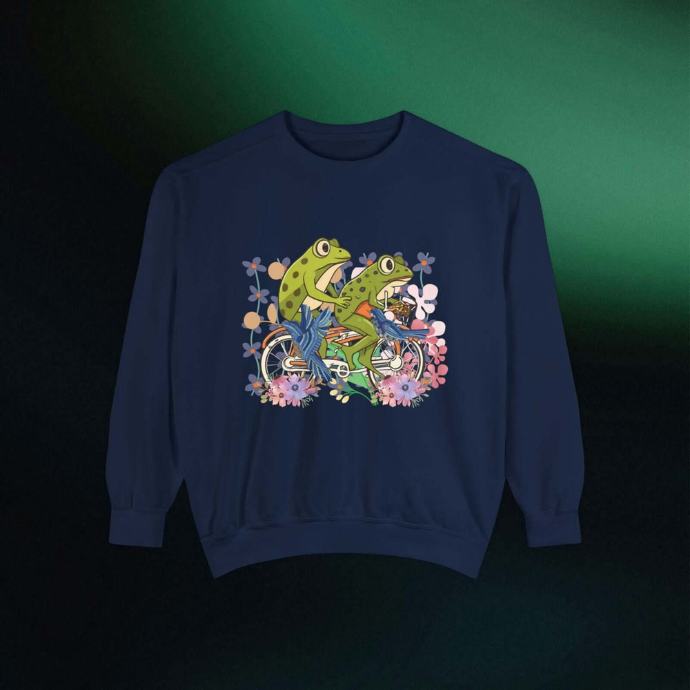 Imagin Vibes: Froggy Bike Ride Sweatshirt Sweatshirt Printify