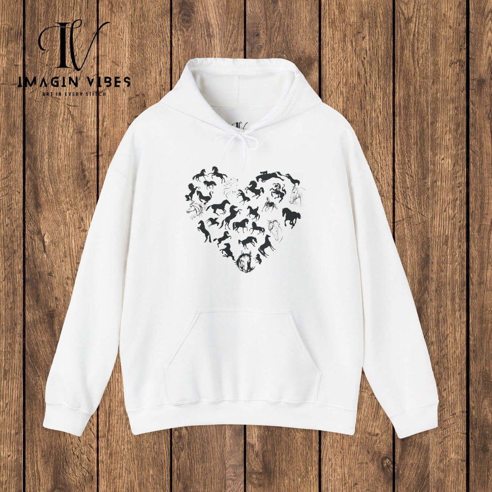 Horse Heart Hoodie: Celebrate Your Love Hoodie Printify White S