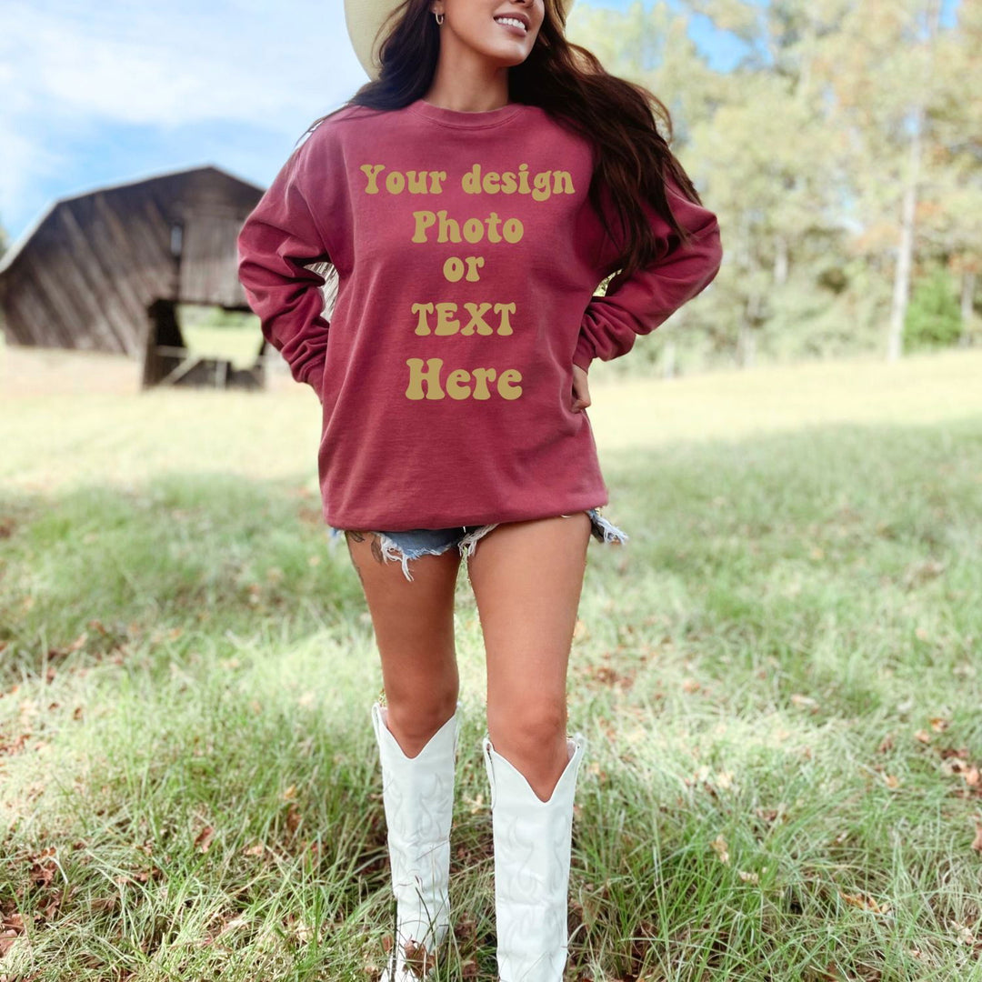 Imagin Vibes™ Luxury Crewneck Sweatshirt - Personalized with Your Photo, Text, Design Sweatshirt Printify