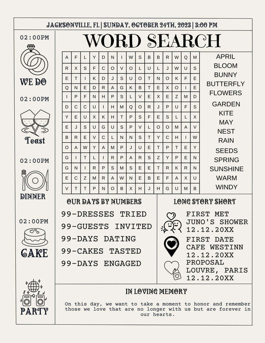 Newspaper Wedding Program Template (Editable & Fun!) planner ImaginVibes