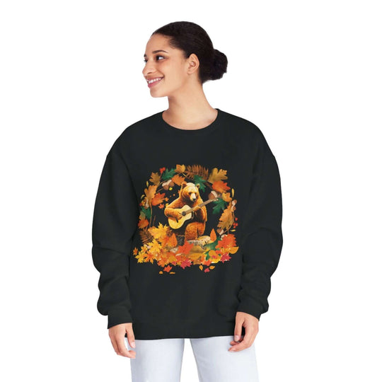 Imagin Vibes: Rock Fall in Style - Bear Guitar Sweatshirt Sweatshirt Printify