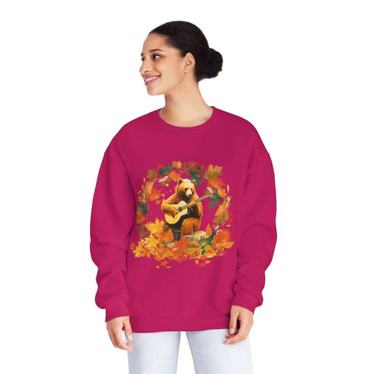 Imagin Vibes: Rock Fall in Style - Bear Guitar Sweatshirt Sweatshirt Printify