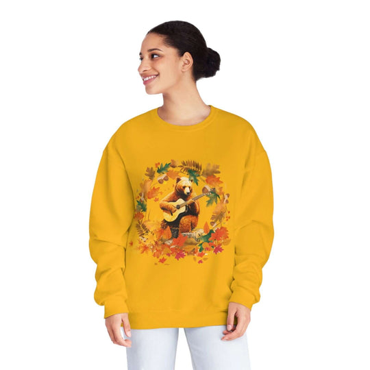 Imagin Vibes: Rock Fall in Style - Bear Guitar Sweatshirt Sweatshirt Printify