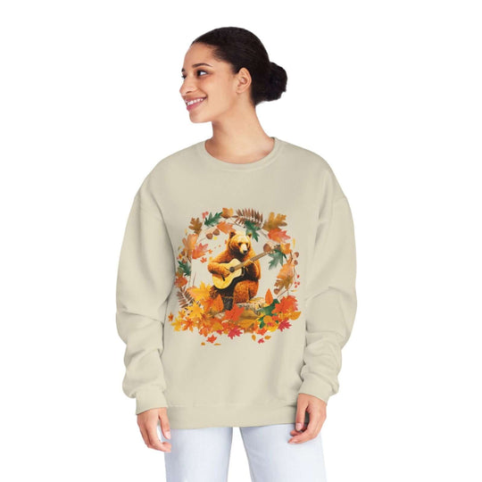 Imagin Vibes: Rock Fall in Style - Bear Guitar Sweatshirt Sweatshirt Printify