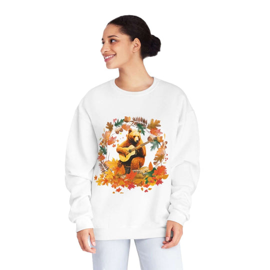 Imagin Vibes: Rock Fall in Style - Bear Guitar Sweatshirt Sweatshirt Printify