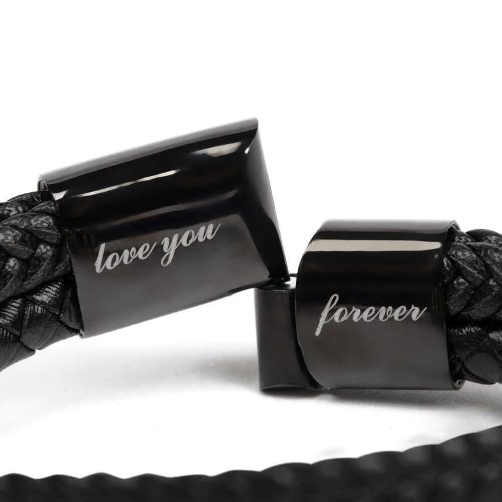To My Grandson | Braided Leather Bracelet Gift Set - SS585V Jewelry ShineOn Fulfillment