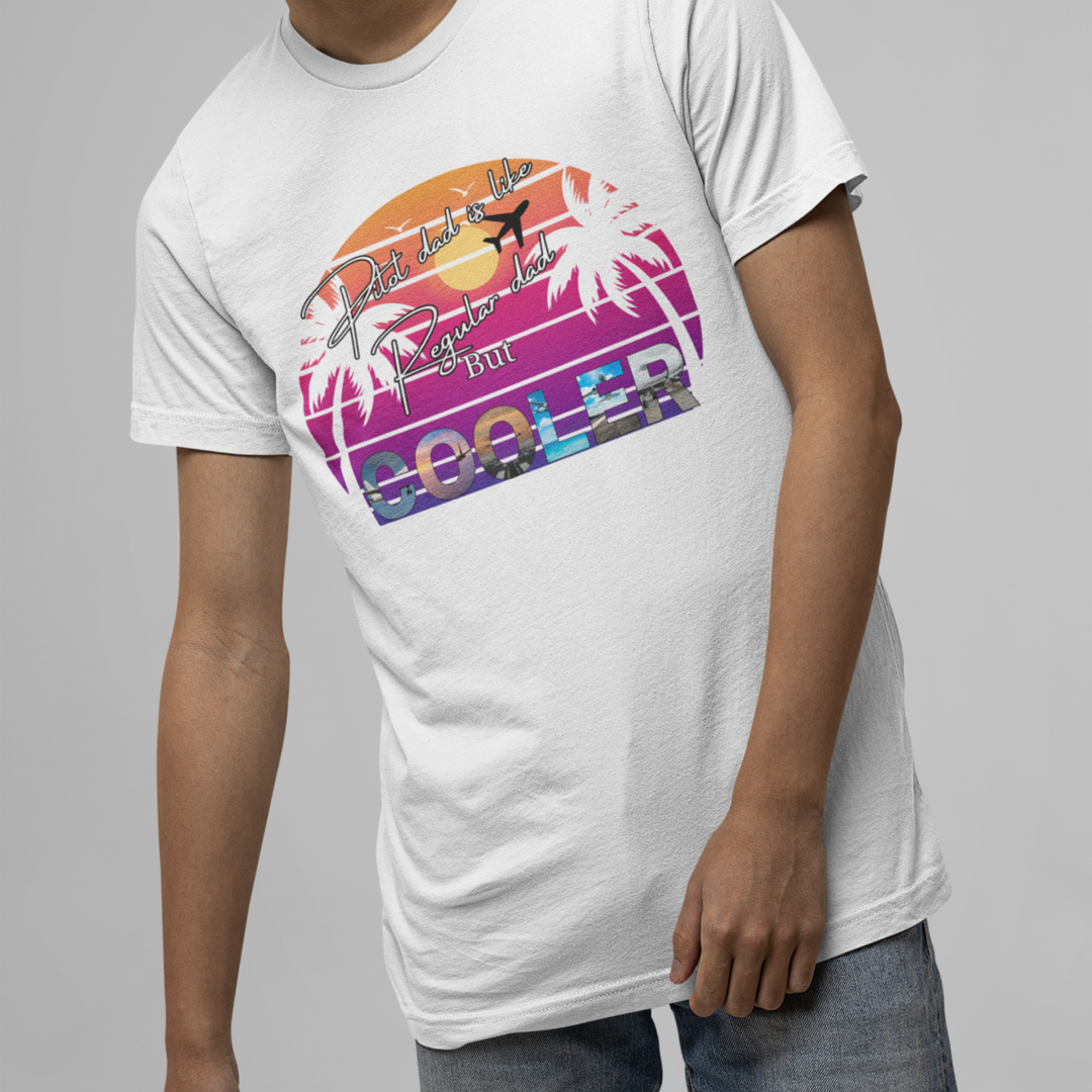 Level Up Dadhood: "Pilot Dad" Cool Guy Tee T-Shirt Printify