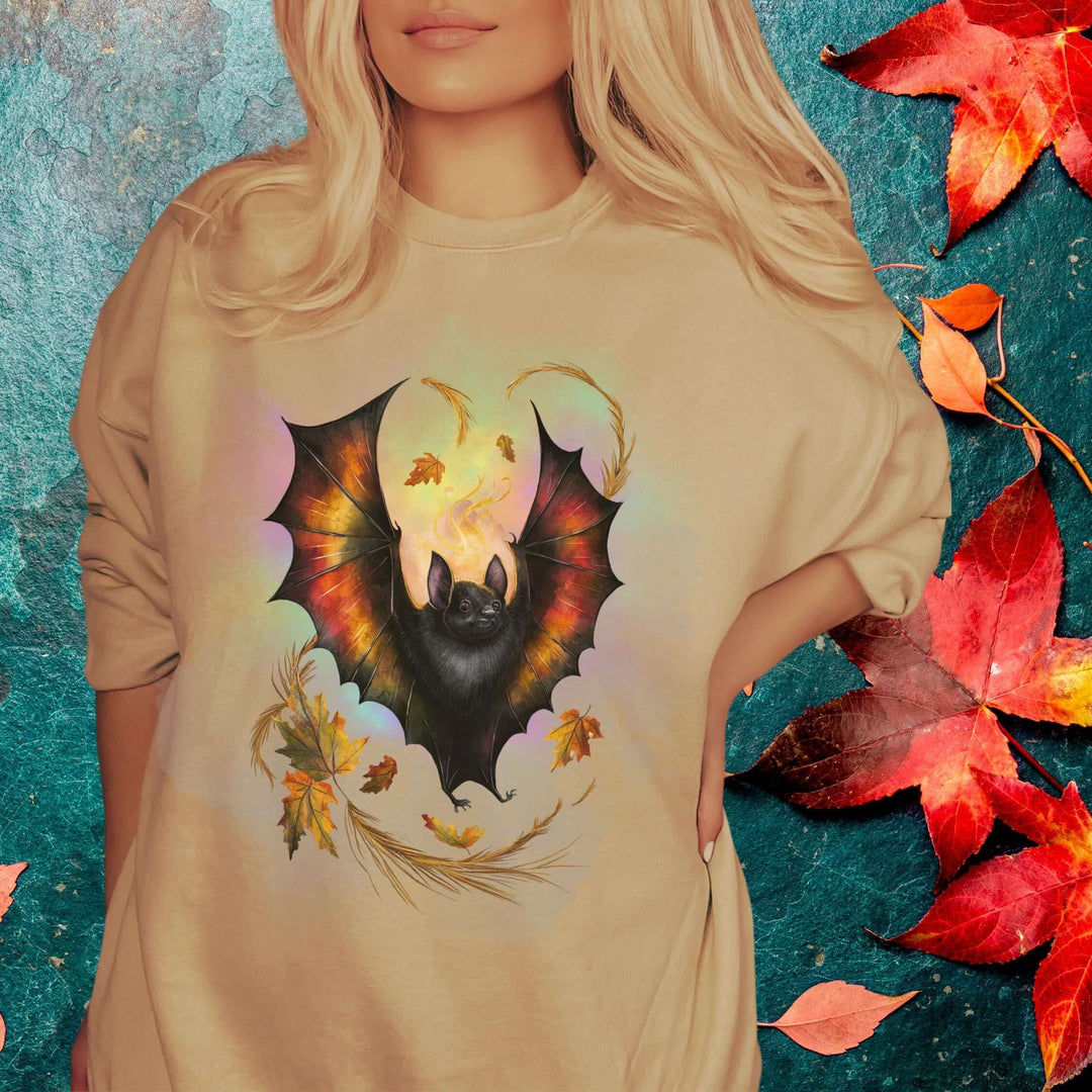 Magical Autumn Bat Sweatshirt Sweatshirt Printify