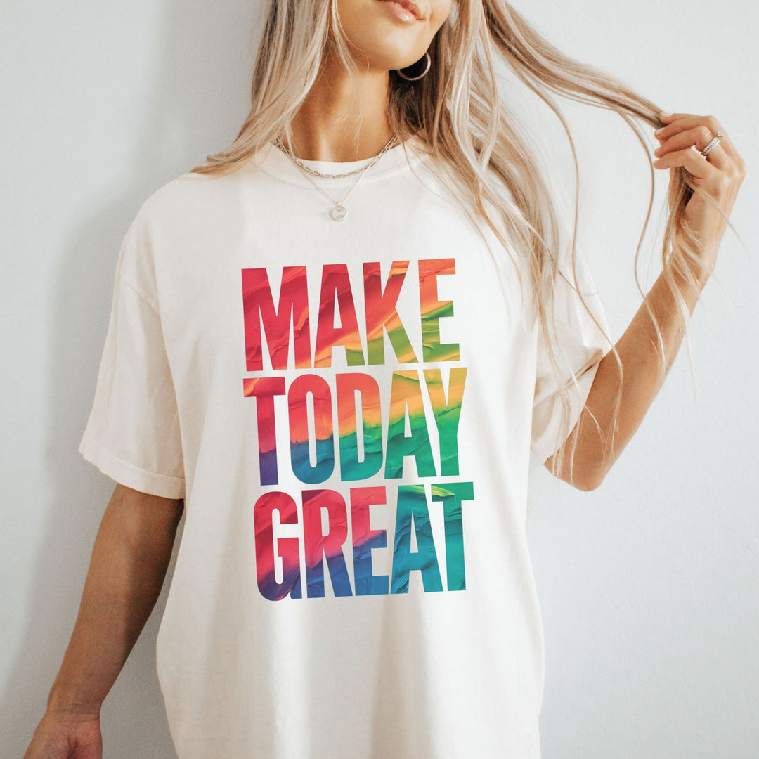 Make Today Great Vibrant Colors T-Shirt T-Shirt Printify Ivory XL