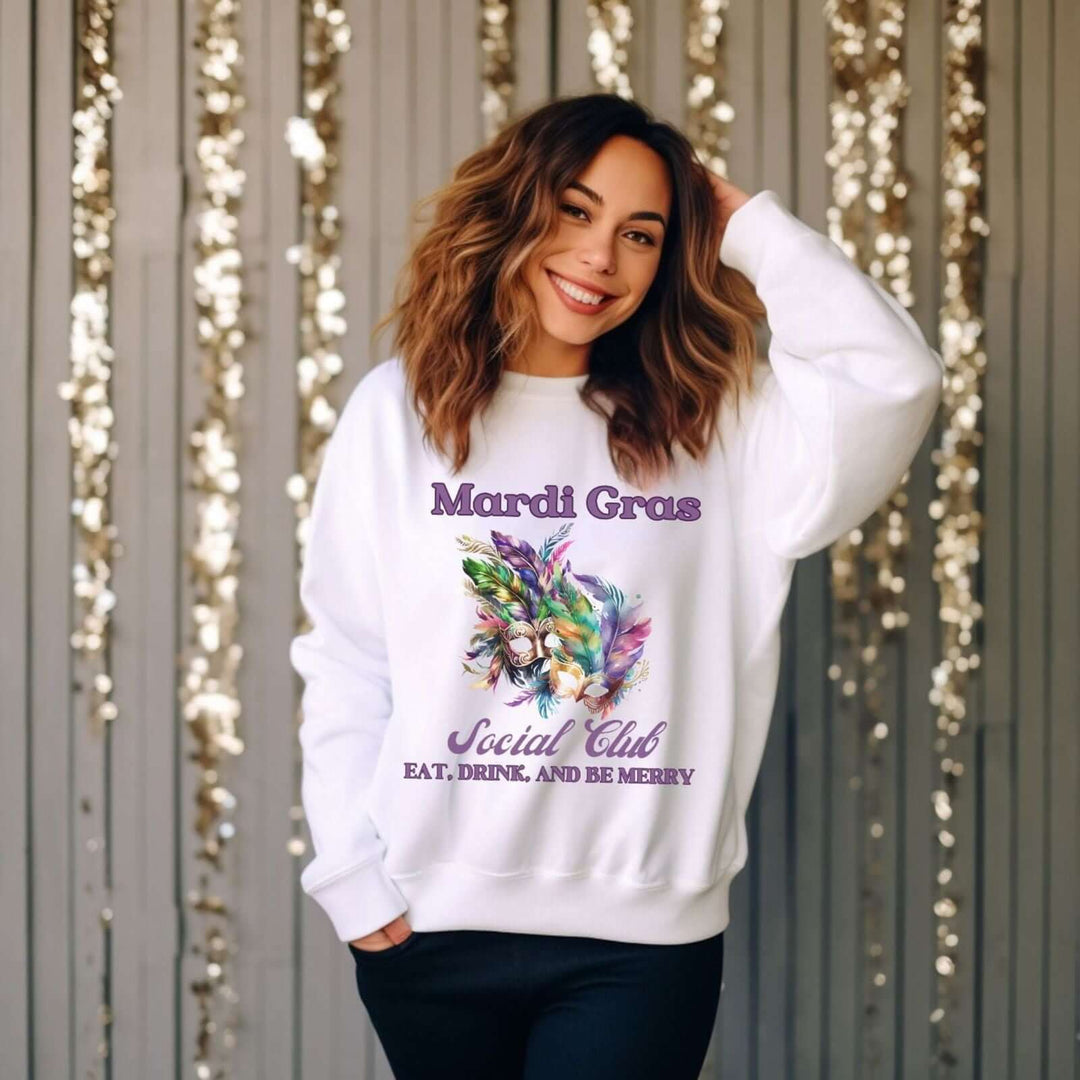 Mardi Gras Vibes: "Eat, Drink, Be Marry" Sweatshirt Sweatshirt Printify