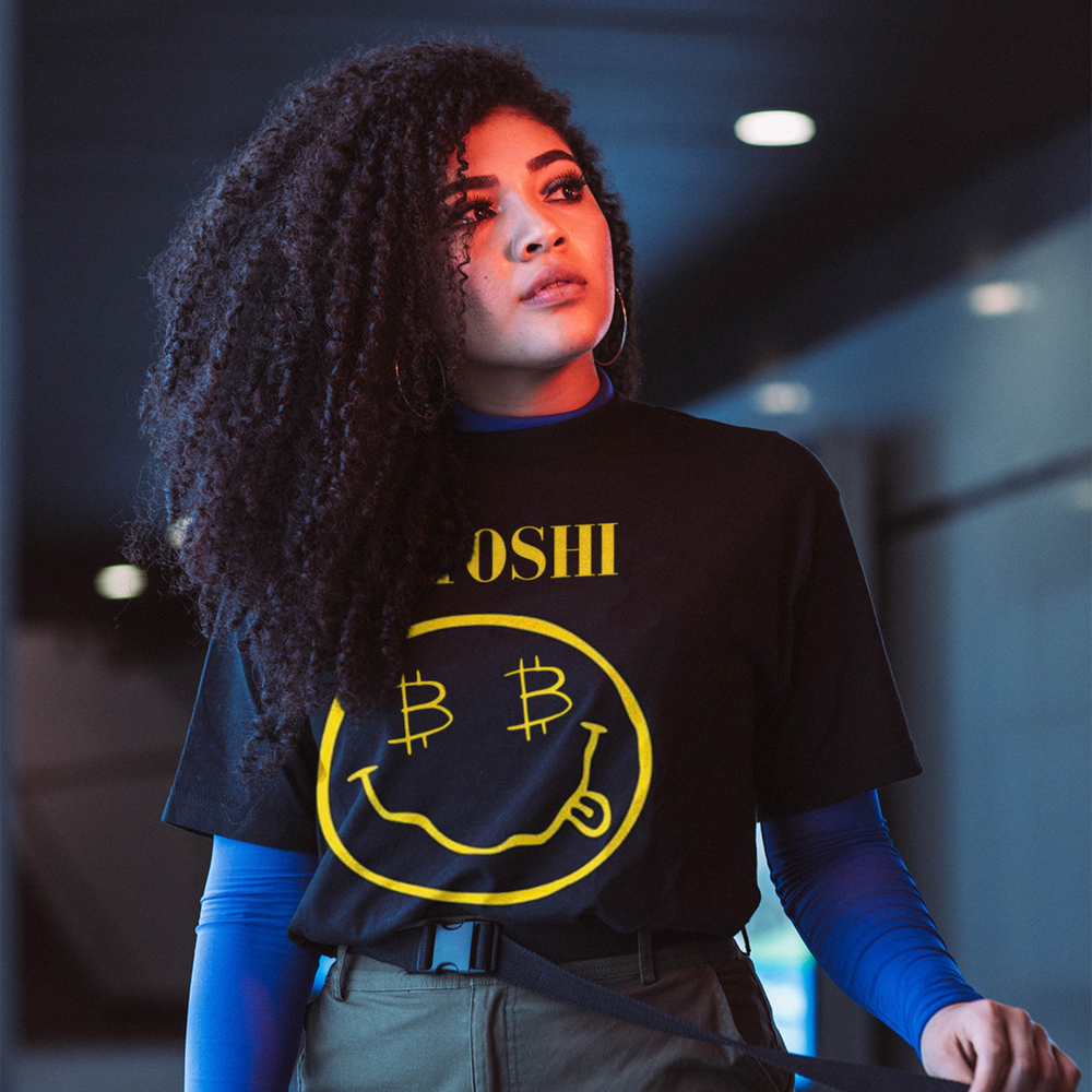 Nirvana Satoshi Shirt - Jack Dorsey's Super Bowl Style Statement T-Shirt Printify