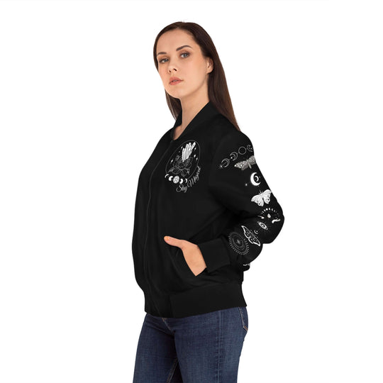 Bomber Jacket Celestial Moth 'Stay Magical' All Over Prints Printify