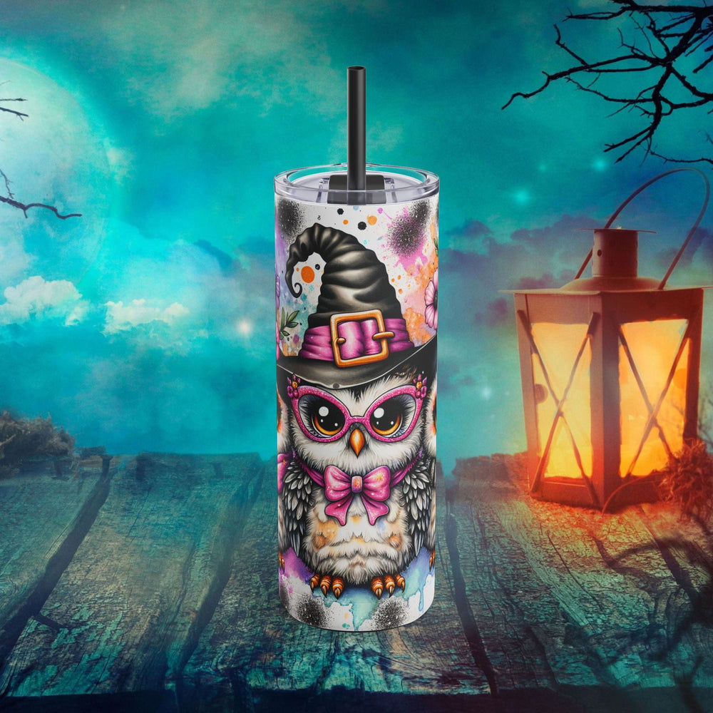 Pastel Owls Halloween Tumbler Mug Printify Black 20oz Matte