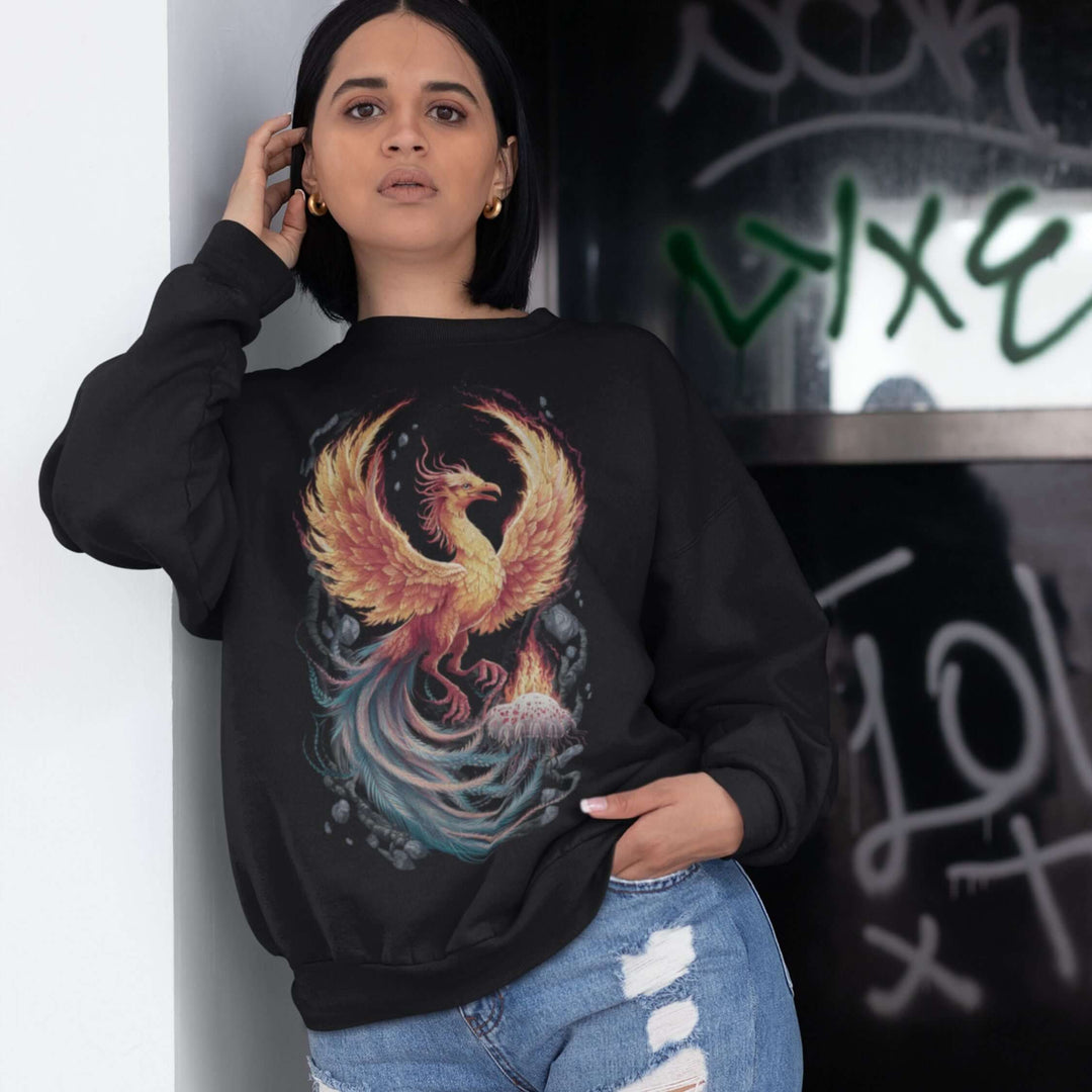 Phoenix Rising Crewneck Sweatshirt Sweatshirt Printify