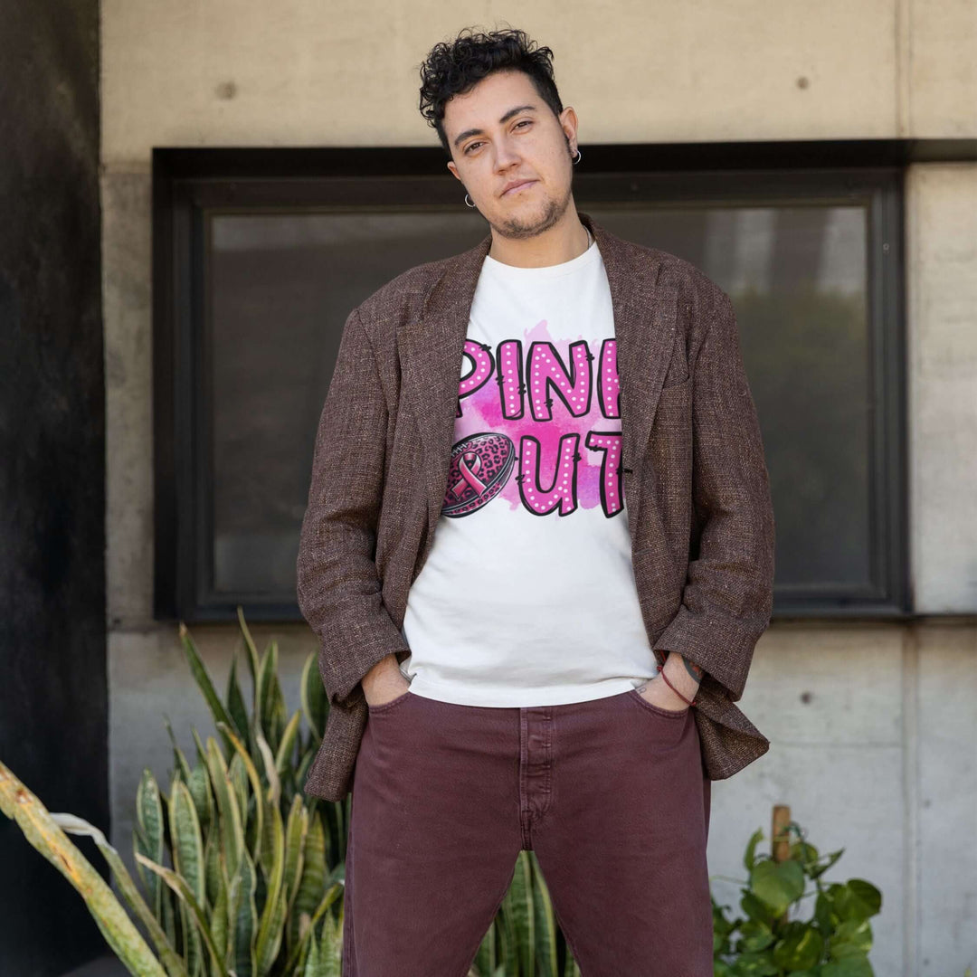 Pink Out Tackle Breast Cancer Football T-Shirt T-Shirt Printify