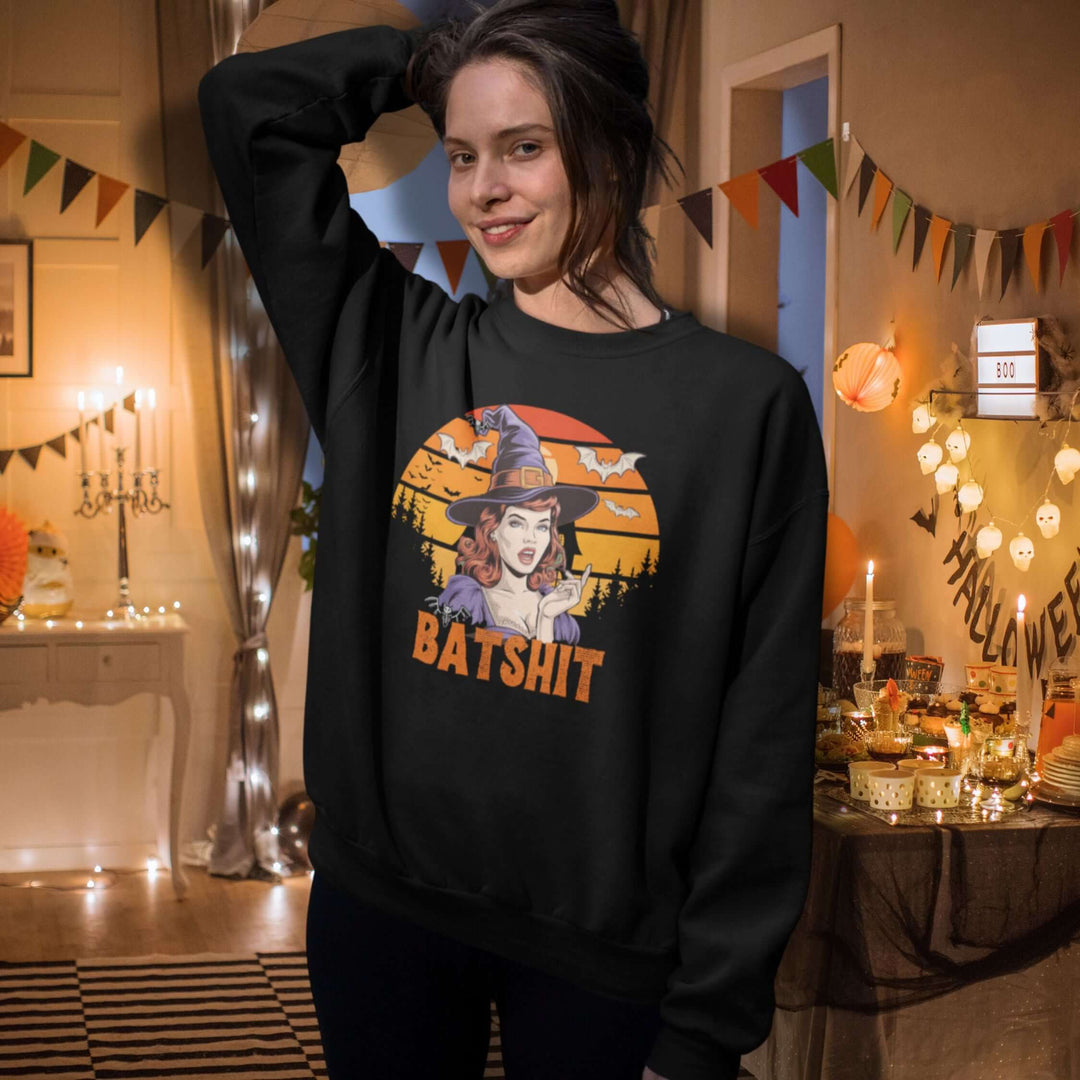 Retro Pin-Up Witch Sweatshirt Sweatshirt Printify