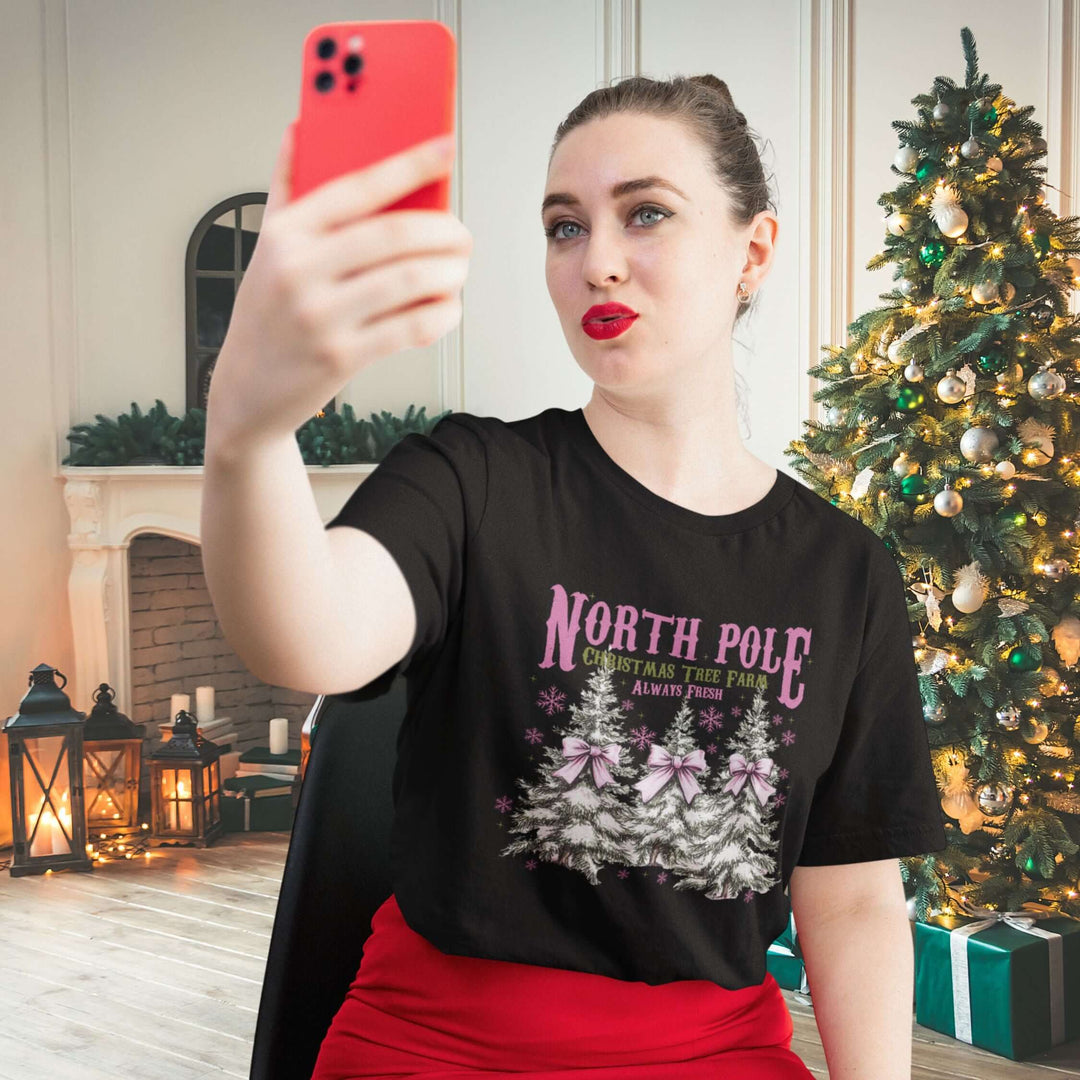 Christmas Tee North Pole Farm Vintage T-Shirt Printify