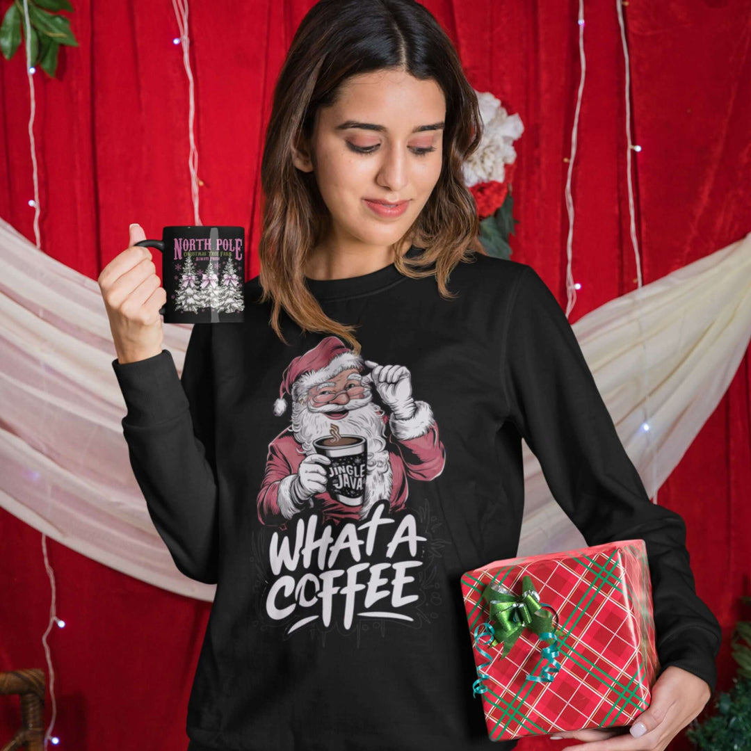 Christmas Santa Claus Funny Sweatshirt Sweatshirt Printify S Black