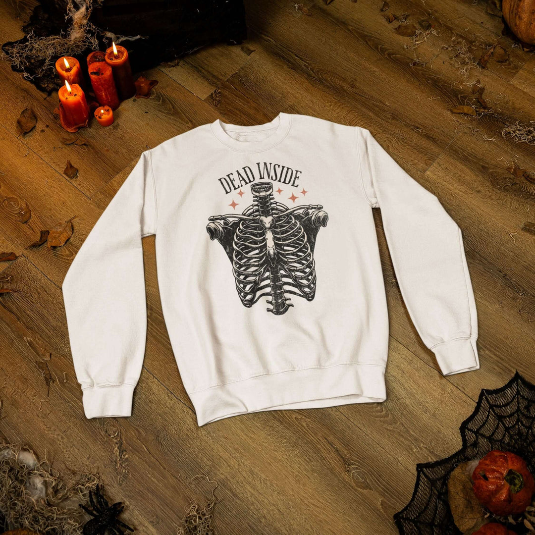 Skeleton Ribcage Crewneck Sweatshirt | Dead Inside Gothic Sweatshirt Printify