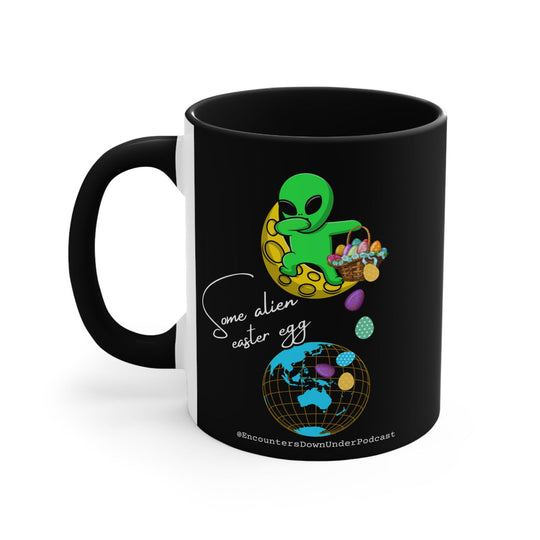 Some Alien Easter Egg Mug, Encounters Down Under Podcast Mug 11oz Mug Printify