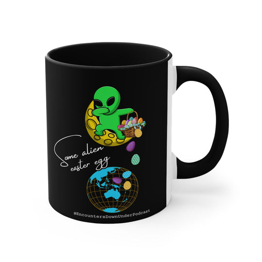Some Alien Easter Egg Mug, Encounters Down Under Podcast Mug 11oz Mug Printify