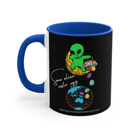 Some Alien Easter Egg Mug, Encounters Down Under Podcast Mug 11oz Mug Printify
