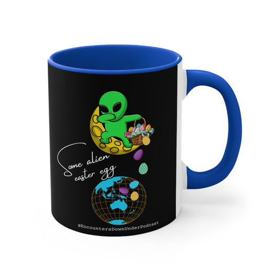 Some Alien Easter Egg Mug, Encounters Down Under Podcast Mug 11oz Mug Printify
