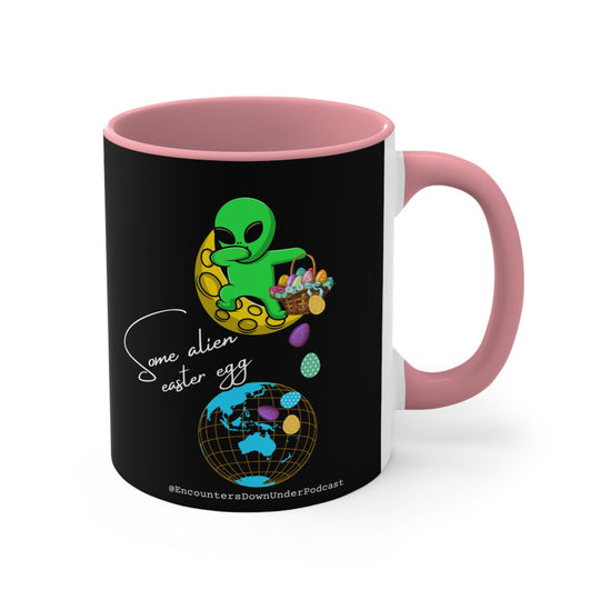 Some Alien Easter Egg Mug, Encounters Down Under Podcast Mug 11oz Mug Printify