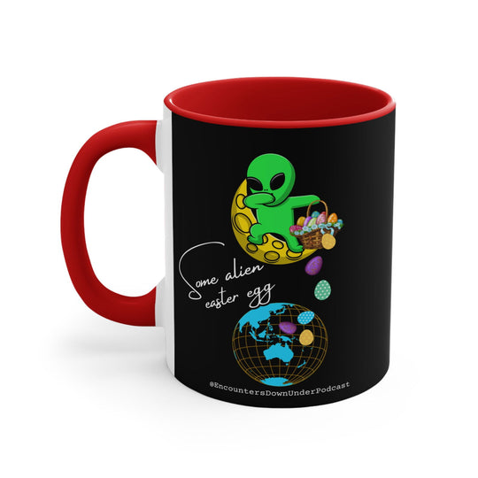 Some Alien Easter Egg Mug, Encounters Down Under Podcast Mug 11oz Mug Printify