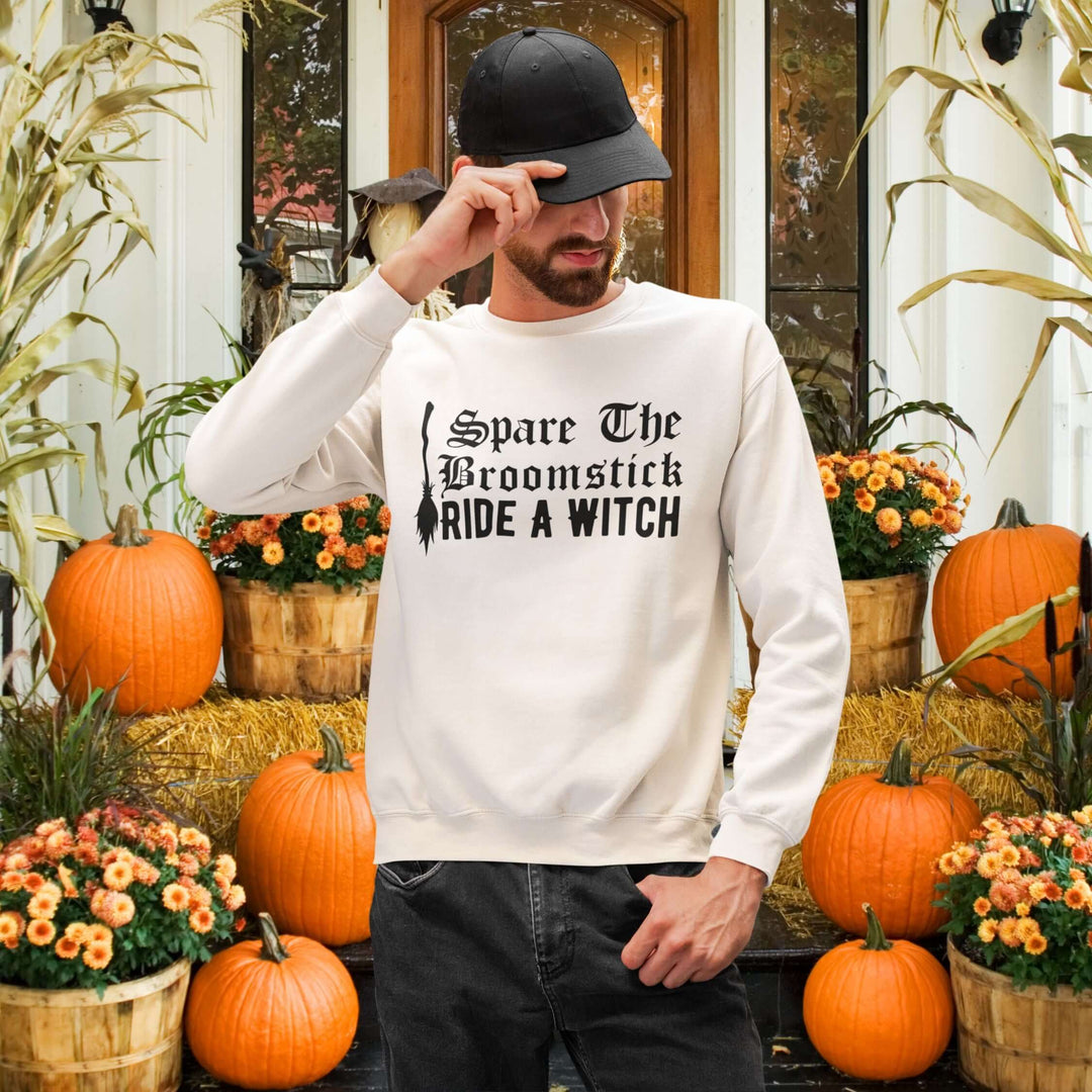 Halloween Witch Broomstick Sweatshirt Sweatshirt Printify