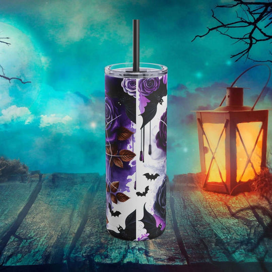 Spider And Roses Halloween Tumbler Mug Printify