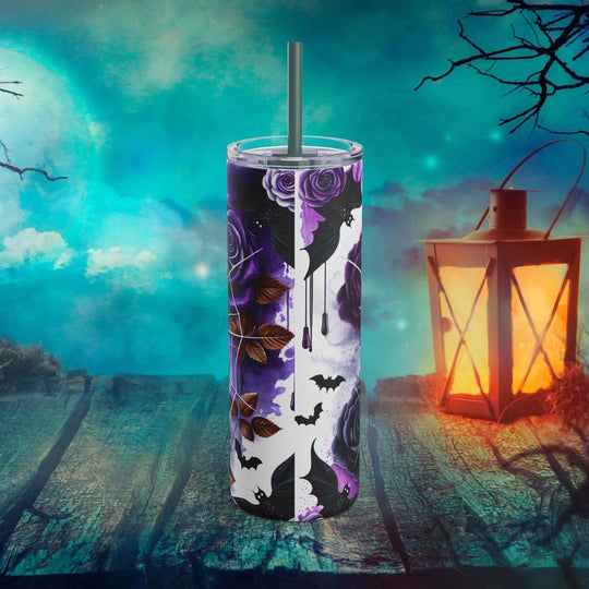 Spider And Roses Halloween Tumbler Mug Printify
