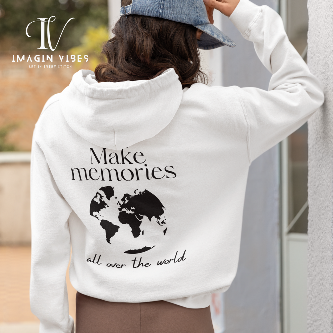 Travel The World Hoodie: "Make Memories" Design Hoodie Printify