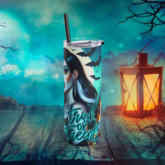 Vampire Woman Halloween Tumbler: Trick or Treat Mug Printify