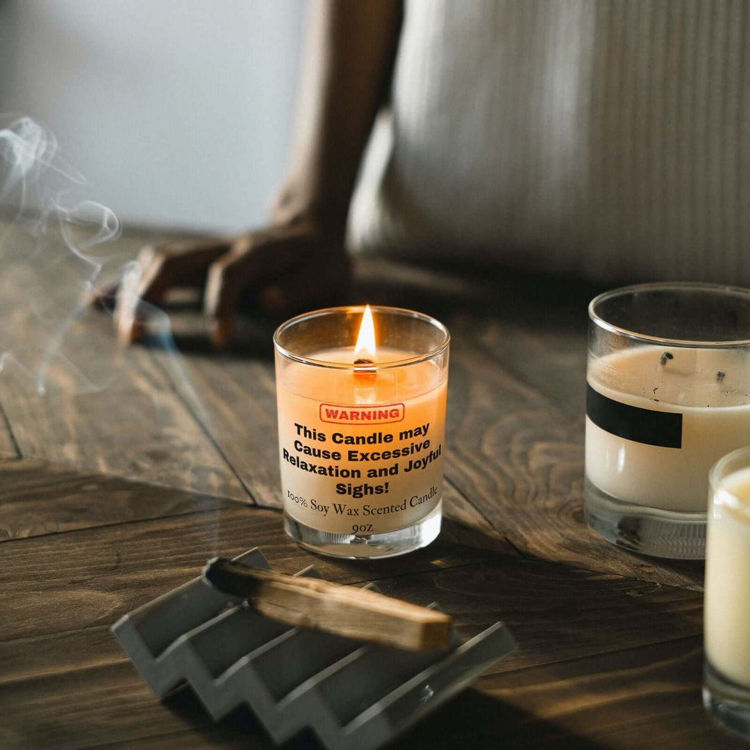Warning: May Cause Laughter 9oz Soy Candle Home Decor Printify