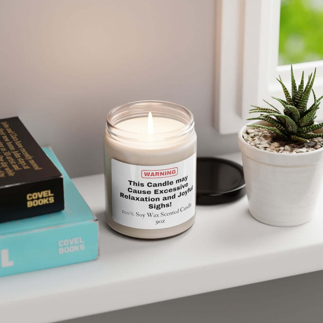 Warning: May Cause Laughter 9oz Soy Candle Home Decor Printify