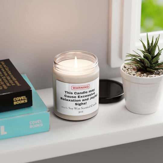 Warning: May Cause Laughter 9oz Soy Candle Home Decor Printify