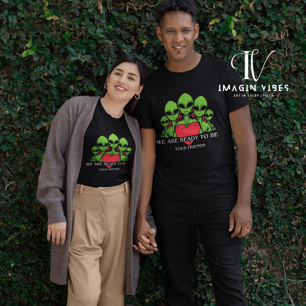 "We Are Ready To Be Your Friends" UFO Tee T-Shirt Printify