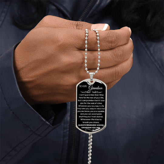 To My Grandson - Beautiful Love Tag - Gift Set - SS9V1 Jewelry ShineOn Fulfillment