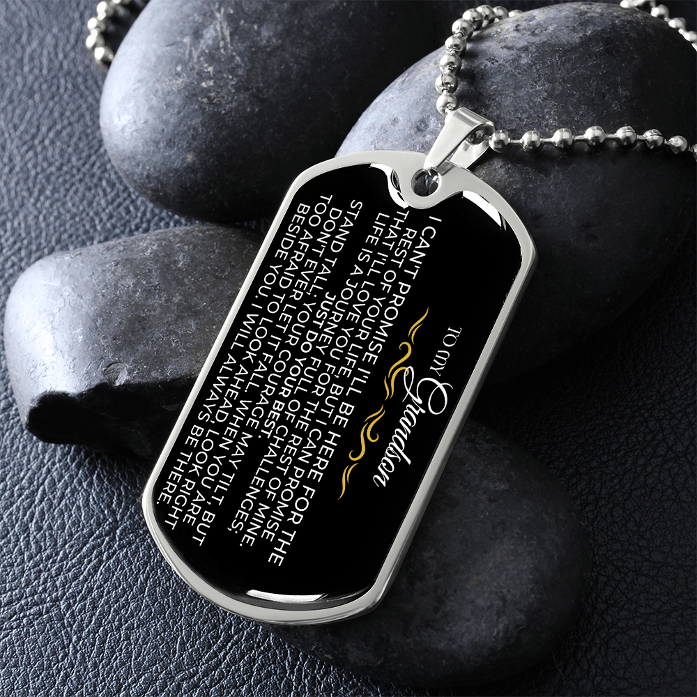 To My Grandson - Love Tag - SS426GS-DTV1 Jewelry ShineOn Fulfillment