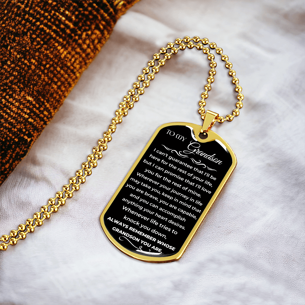To My Grandson - Beautiful Love Tag - Gift Set - SS9V1 Jewelry ShineOn Fulfillment